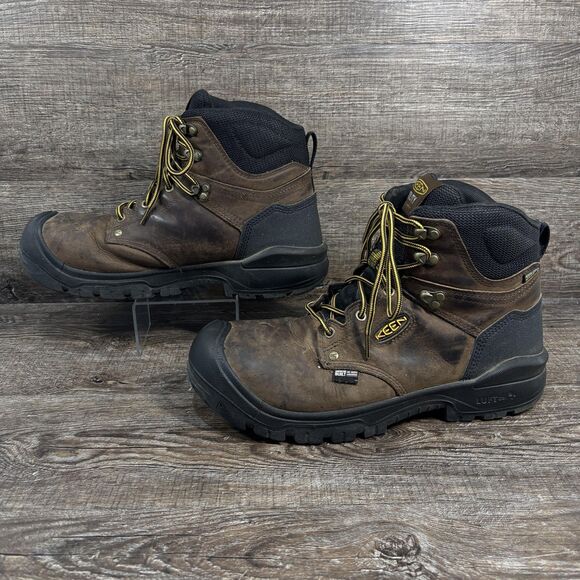 Keen Independence 6" Utility Boots Men's 11D Brown Waterproof Work Leather - Picture 2 of 9